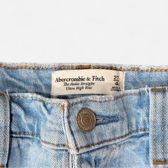 Abercrombie & Fitch The Ankle Straight Ultra High Rise Jeans Size 27 / 4R - Picture 3 of 7